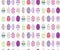 COLLECTION OF COLORED EASTER EGGS. FUNNY HOLIDAY TEXTURE. SEAMLESS VECTOR PATTTERN