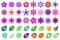 Collection of colored stylized flowers