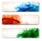 Collection of colorful abstract watercolor banners