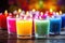 collection of colorful aroma therapy candles