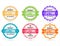 Collection of colorful badge warranty guaranteed vector