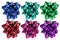 Collection of colorful bow ribbon. Six shiny different colors for Christmas