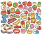 Collection of colorful cartoon gummy and jelly candies. Isolated hand drawn vector illustrations.