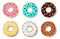 collection of colorful doughnut cakes
