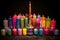 collection of colorful handmade candles