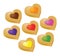 Collection of Colorful Heart Shaped Jelly Filling Cookies