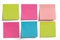 Collection of colorful post it paper note isolated