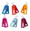 Collection of colorful price tags