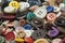 Collection of colorful sewing buttons