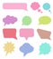 Collection of colorful speech bubbles and dialog balloons.
