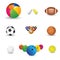 Collection of colorful sports balls illustration