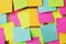 Collection of colorful variety post it. paper note reminder sticky notes