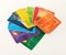 Collection of colourful credit cards isolated
