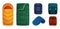 Collection Of Cozy Sleeping Bags In Assorted Colors And Designs, Perfect For Outdoor Adventures And Camping