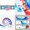 collection of creative american independence day background illustration