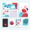 Collection of creative universal trendy cards