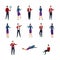 Collection Creative Various Lifestyle Character. Set of Crowd of People Performing Activity. Flat style. Vector
