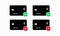 Collection of credit card icons in flat style. Approved and failed payment icon. Contactless card icon. Credit card actions.