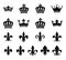 Collection of crown and fleur de lis design elements