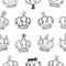 Collection crown hand draw pattern