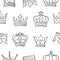 Collection crown sketch hand draw doodles