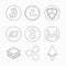 Collection of crypto currency coins Bitecoin Litecoin Nem Dash Zcash Monero Nem Stratis Ripple Ethereum. Flat Icon