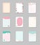 Collection of Cute Cards with Place for Notes, Trendy Templates Can Be Used for Calendar Daily Planner, Note Paper Vector