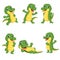Collection of cute crocodile character cartoon