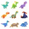 Collection of cute dinosaurs, colorful baby dino cartoon characters vector Illustration