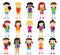 Collection of Cute and Diverse Vector Format Female Students or Graduates