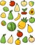 Collection of Cute Fruits in White Background