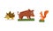 Collection of cute geometric animals, hedgehog, boar, squirrel vector Illustration