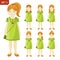 Collection of cute ginger little girls with different hairstyles.