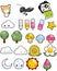Collection of Cute Objects in White Background