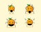 collection of cute orange cartoon character with shocked expressions