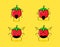 collection of cute tomato cartoon character with shocked expressions