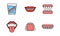 collection of dental icon illustration designs. including dentures and oral anatomy