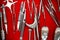 Collection of dental medical equipment tools