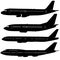 Collection of different aircraft silhouettes