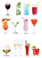 Collection of different alchoolics and soft drinks - Clip art set