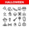 Collection Different Halloween Icons Set Vector