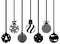 Collection of different hanging Christmas decorations