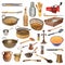 Collection of different kitchen utensils and objects