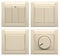 Collection of different light switch on white