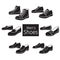 Collection Of Different Men`s Shoes Pair, Monochrome