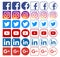 Collection of different popular social media icons