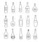 A collection of differently shaped bottles of spirits