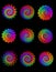 Collection Digital Art Abstract Rainbow Spiral Motifs