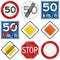 Collection of Dutch regulatory road signs