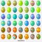 Collection of Easter eggs with geometric patterns, multicolored